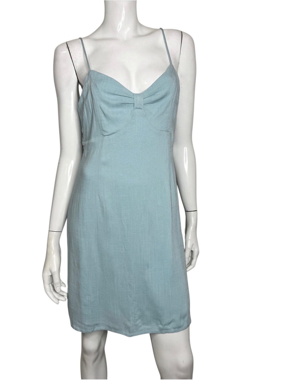 Le Lis Light Blue Slip Dress with Front Bow